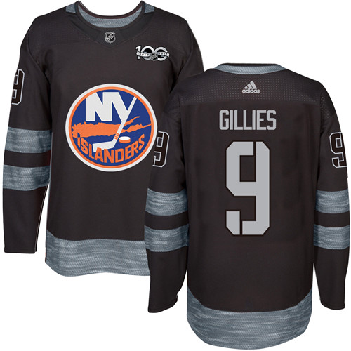 Adidas Islanders #9 Clark Gillies Black 1917-100th Anniversary Stitched NHL Jersey - Click Image to Close
